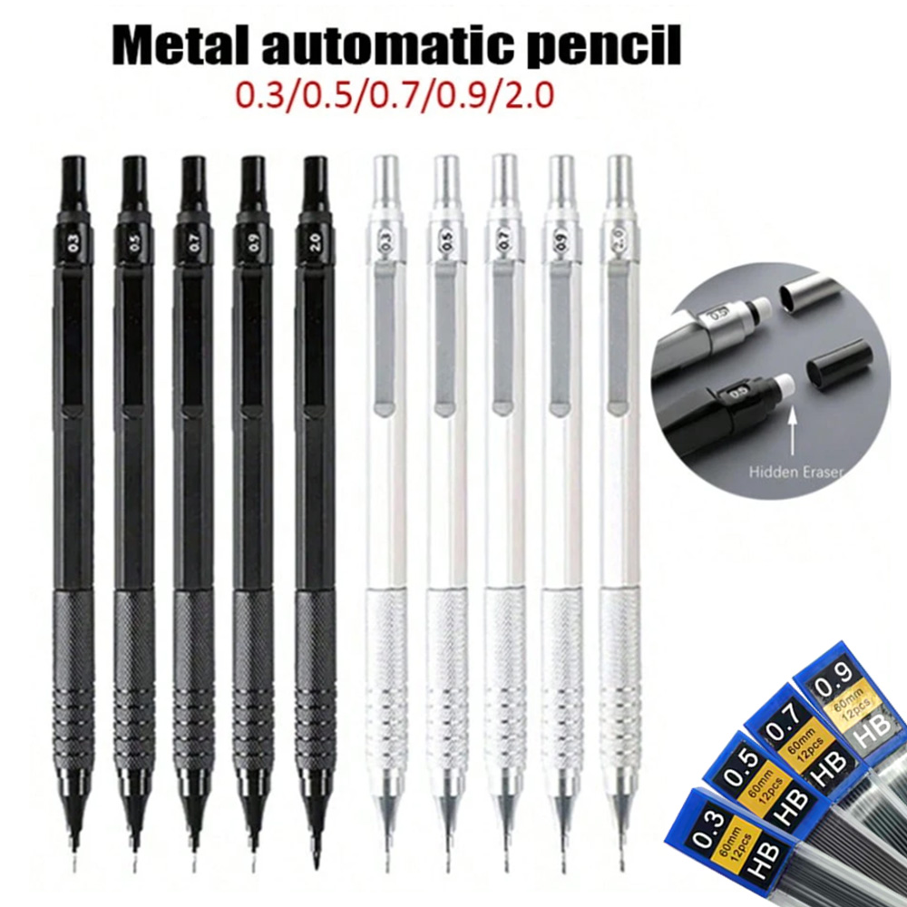 Mechanical Pencil 0.3 - Portaminas totalmente metálico de bajo centro,