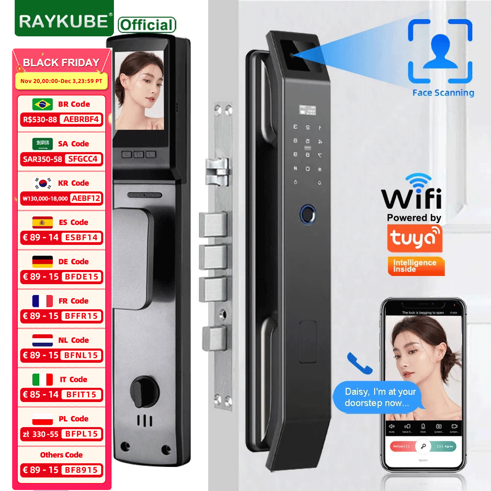 Letter Opener Brass - RAYKUBE DF14 Tuya WiFi 3D reconocimiento