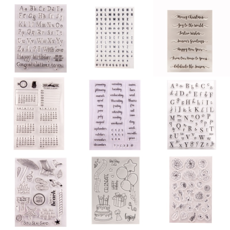 Rubber Date Stamp - Sellos de Goma Transparentes con Símbolos