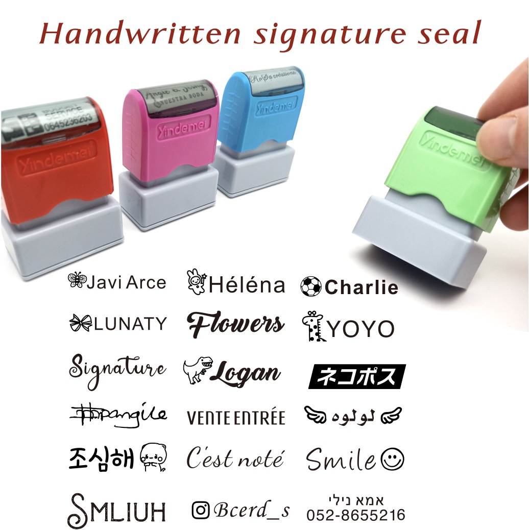 Rubber Date Stamp - Sello de tinta personalizado con nombre