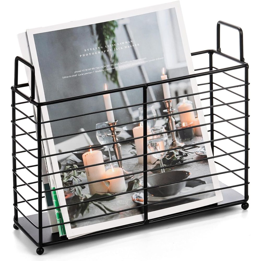 Magazine Holder Rack - Estante Metálico para Revistas, Cesta de