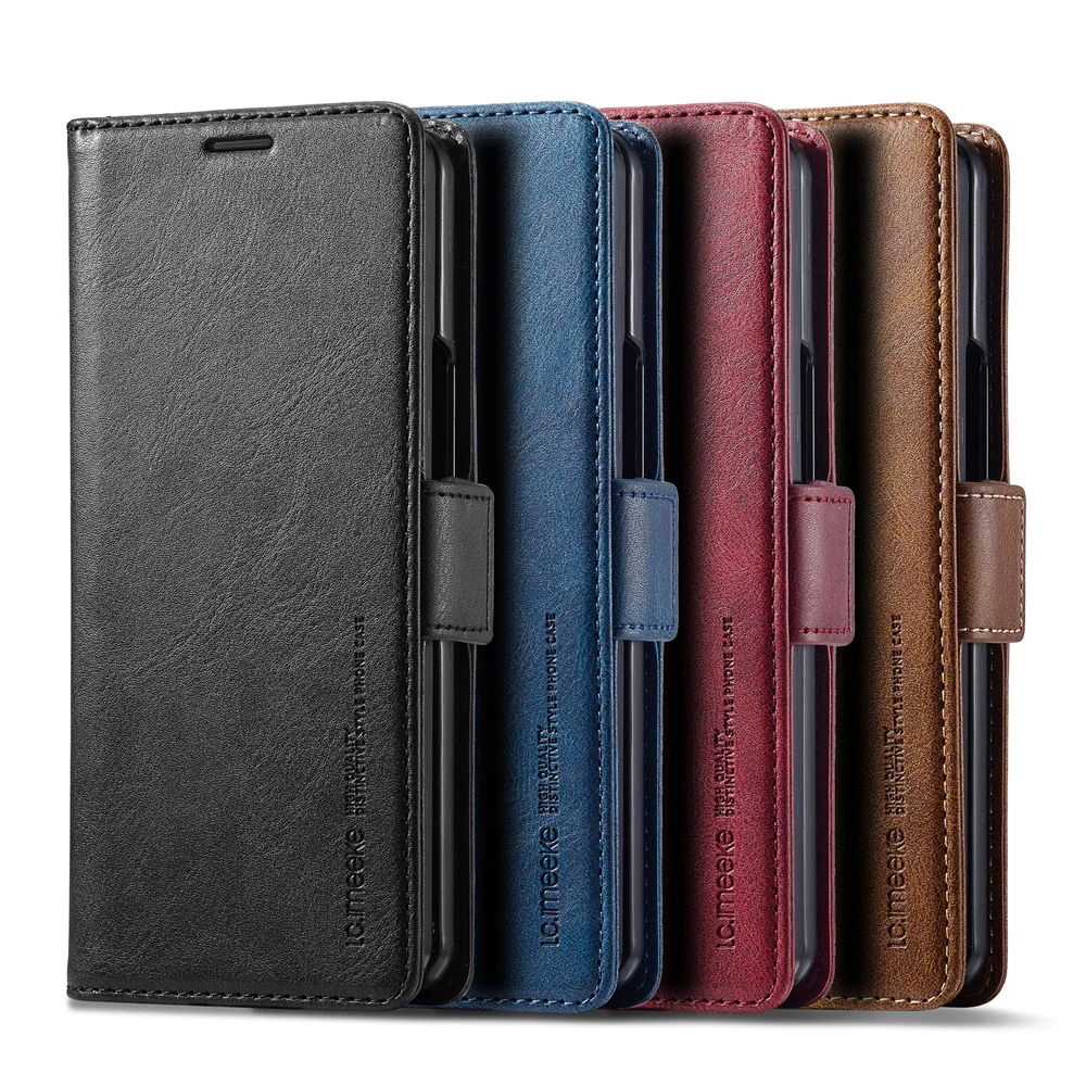 Index Card Holder - Funda de cuero tipo billetera para