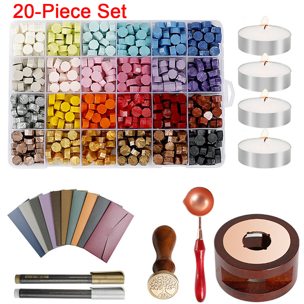 Wax Seal Stamp Set - Juego de 20 Sellos de Cera