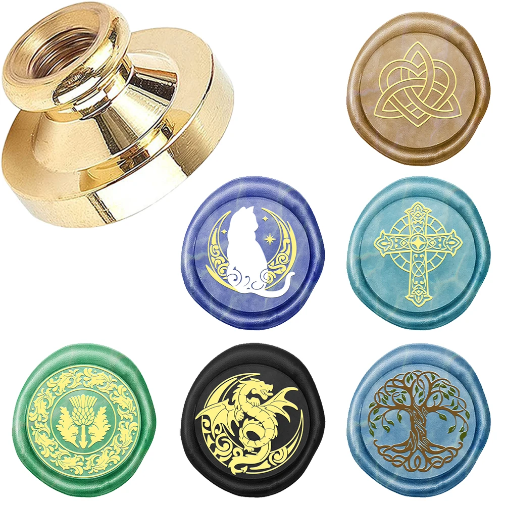 Wax Seal Stamp Set - Creativo Luna Conejo Cruz Dragón Árbol