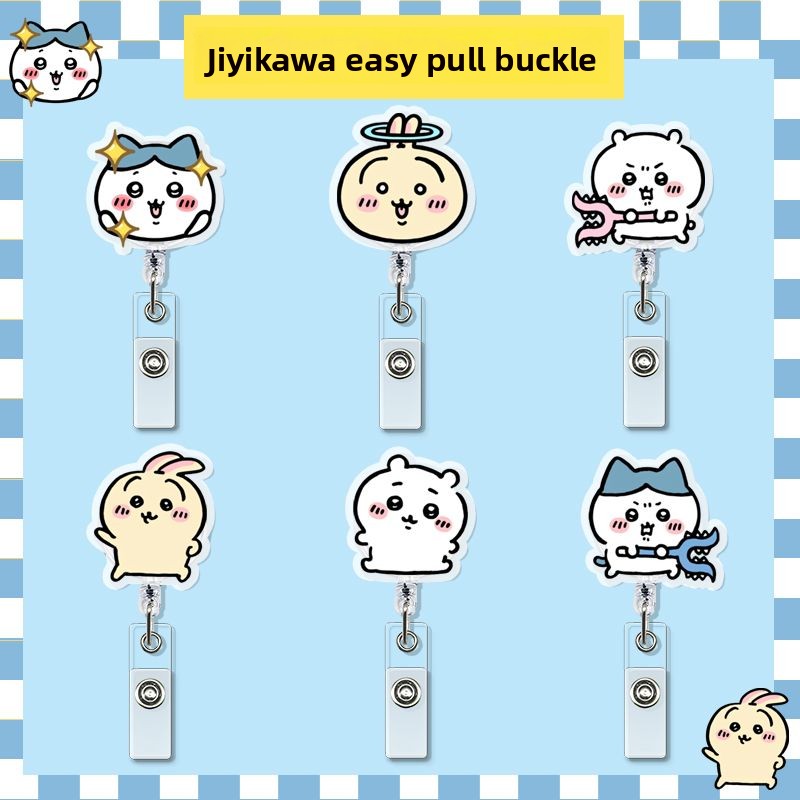 Index Card Holder - Portacredenciales Retráctil Kawaii Jiyi, Clip para