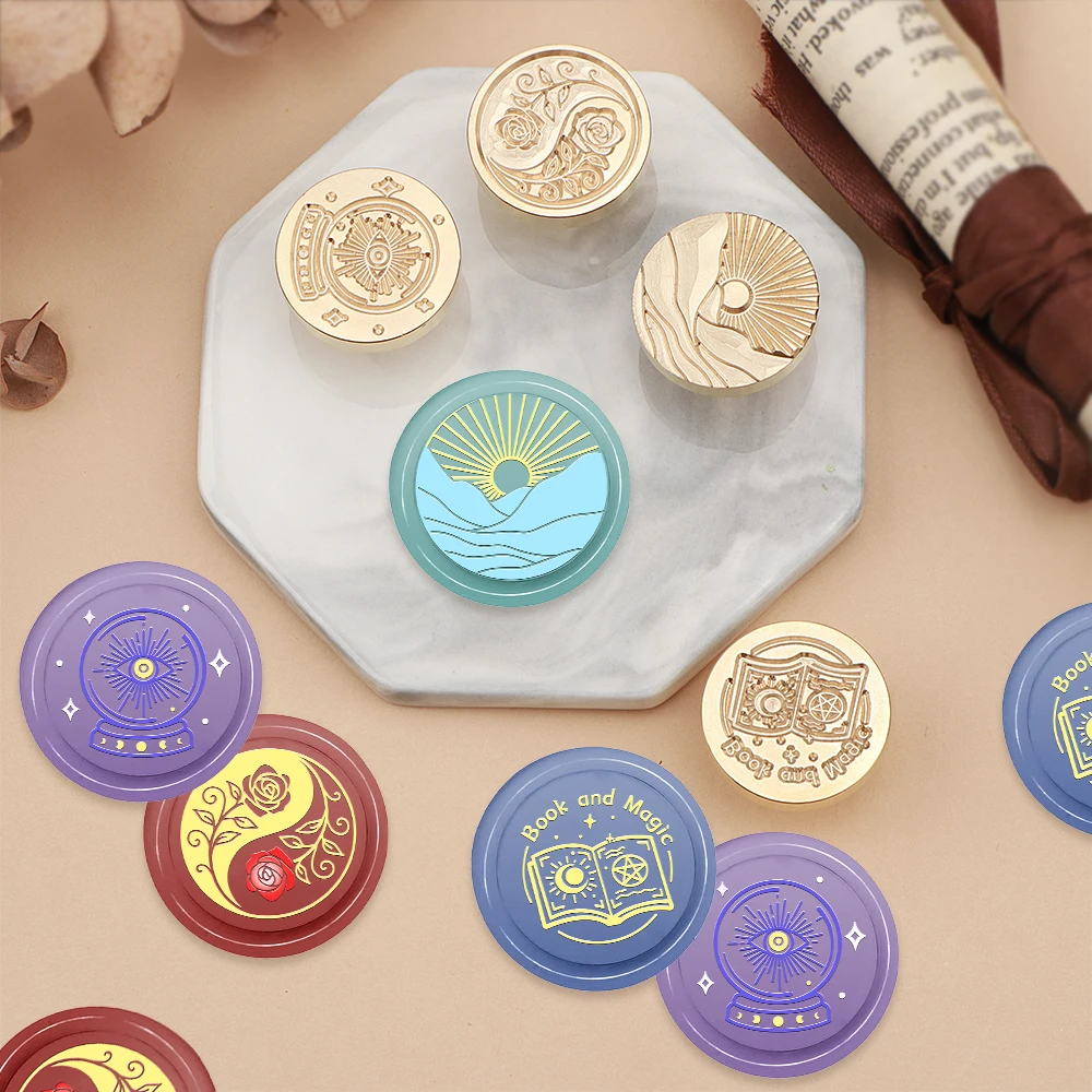Sello de cera con patrón de fl - Wax Seal Stamp Set reseña y precio