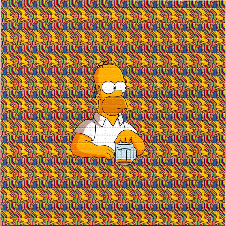 Naked Marge psicodélico LSD/an - Ink Blotter Paper reseña y precio